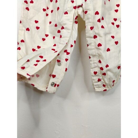 babyGap 6-12 Months Hearts Love Long Sleeve Onesie Ivory and Red - Picture 5 of 15
